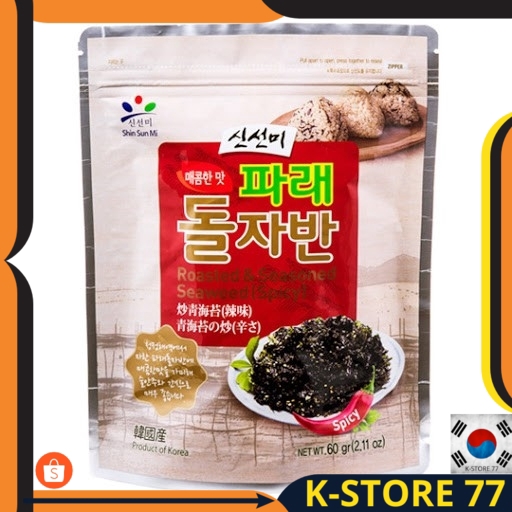 

MAKANAN KOREA/SNACK KOREA HALAL DOLJABAN ROASTED &SEASONED SEAWEED LAVER SPICY- U/ NASI KEPAL & LAUK