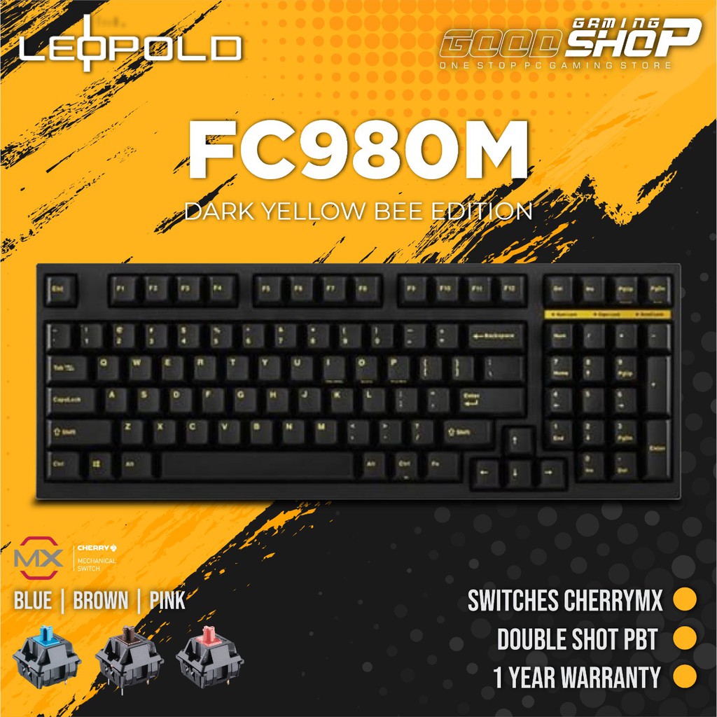 LEOPOLD FC980M Dark Yellow Bee Edition Mechanical - Gaming Keyboard