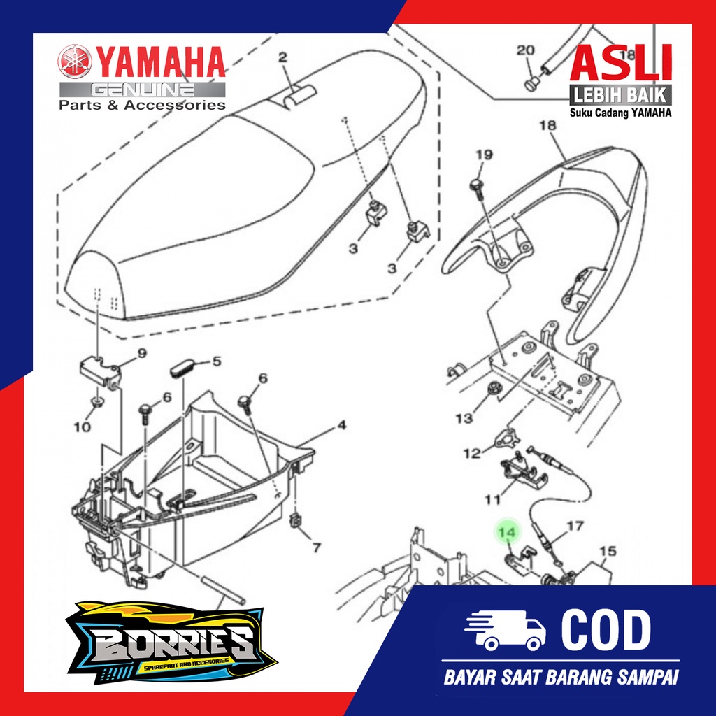 Stay Lock Dudukan Kunci Bagasi Mio Sporty Old New Soul 115 Karbu Old