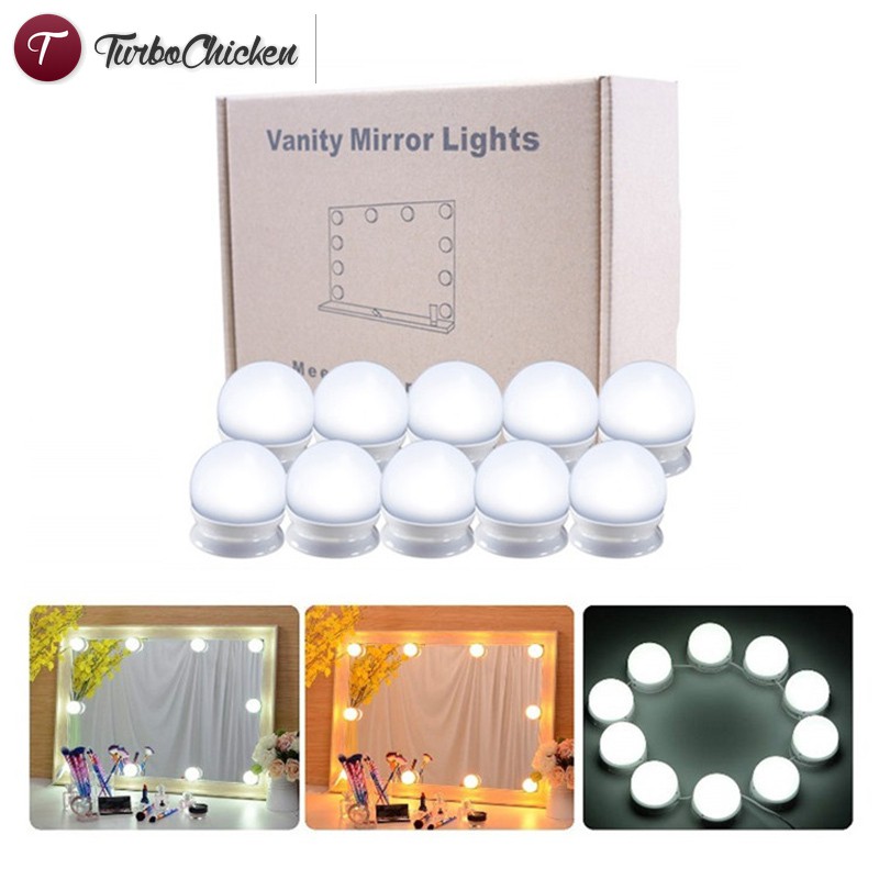 T Vanity Led Mirror Lights Kit Dimmable 10 Bulbs Lighting Diy Fixture Strip For Makeup Dressing Tab Shopee Indonesia