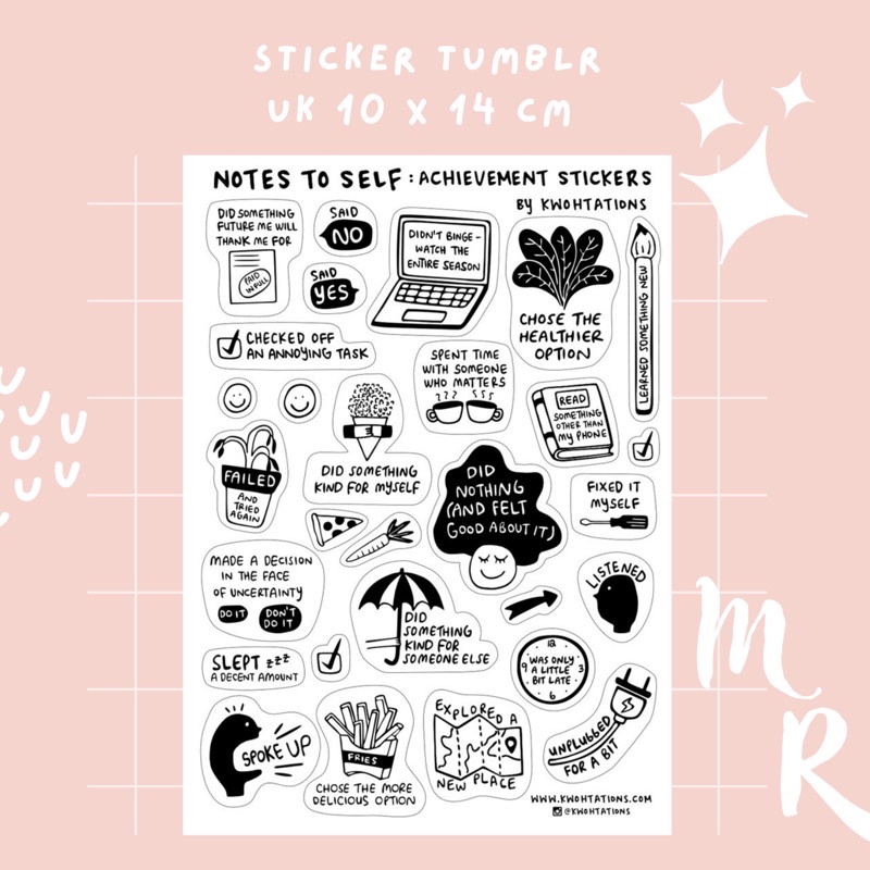 [ PART 1 ] STICKER TUMBLR AESTHETIC/ STIKER JURNAL/ STIKER CASE HP/ STIKER LAPTOP