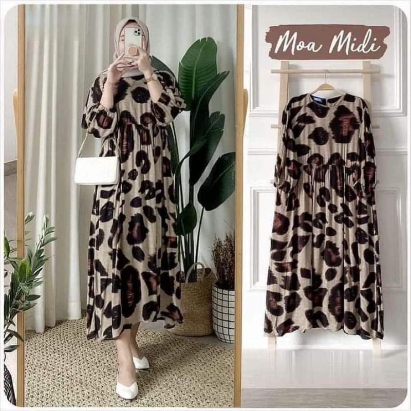 HOMEYDRESS RAYON LEOPARD // MOA MIDIDRESS MACAN