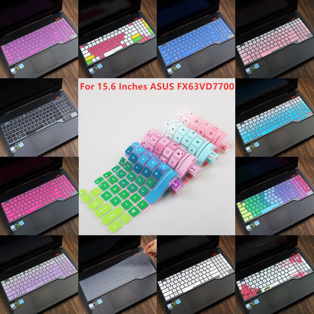 For 15.6 Inches ASUS FX63VD7700 Soft Ultra-thin Silicone Laptop Keyboard Cover Protector