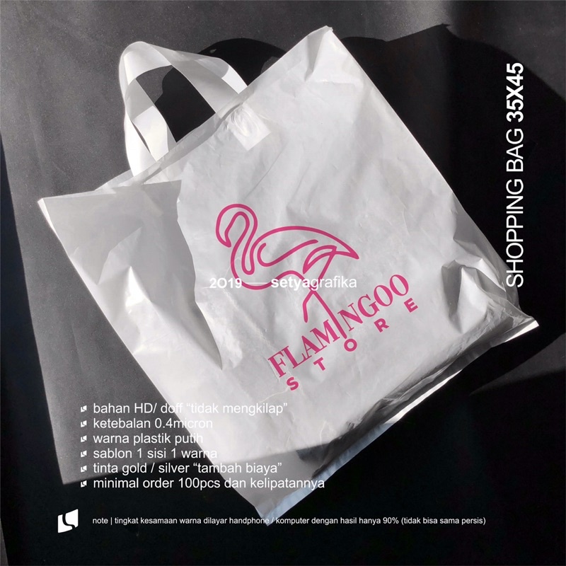 Sablon Plastik shopping bag 35 x 45 cm