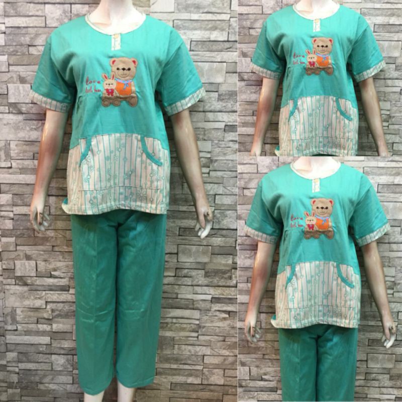 CP SIELIE WARNA | BAJU TIDUR DEWASA| PIYAMA | COD-6011 Hijau
