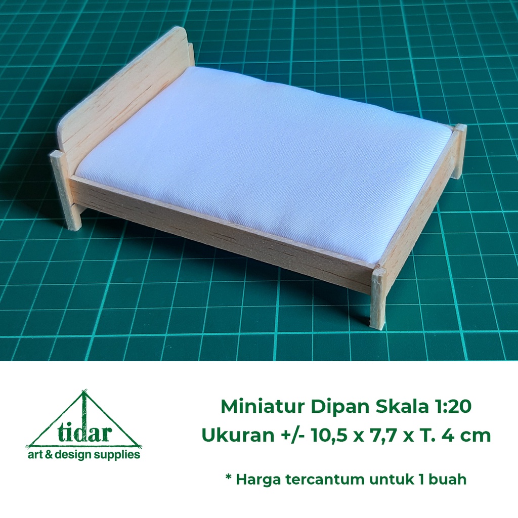 

[MR] Miniatur Maket Dipan Kayu / Ranjang / Tempat Tidur Double Skala 1:20