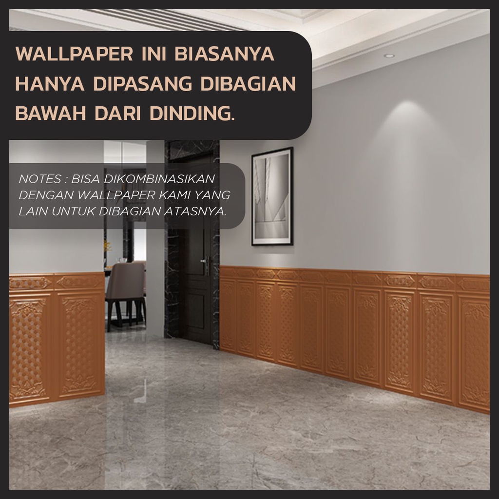 WALLPAPER MOTIF PINTU 3D FOAM XPE | WALLPAPER TEMPEL PRAKTIS | WALL STICKER