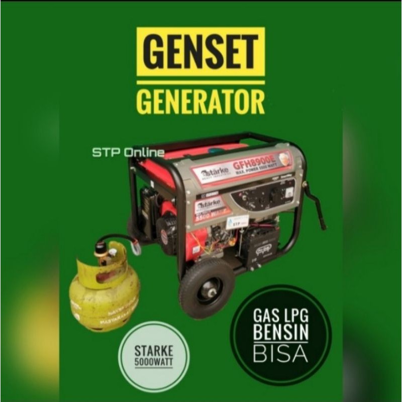 genset generator GFH 8900E gas LPG 5000 watt strarke
