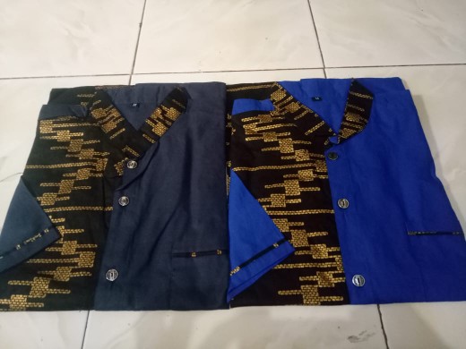 Kemeja Batik Pria Ppbtk07 Kombinasi Modern Style Casual Modis Trendy M L Xl