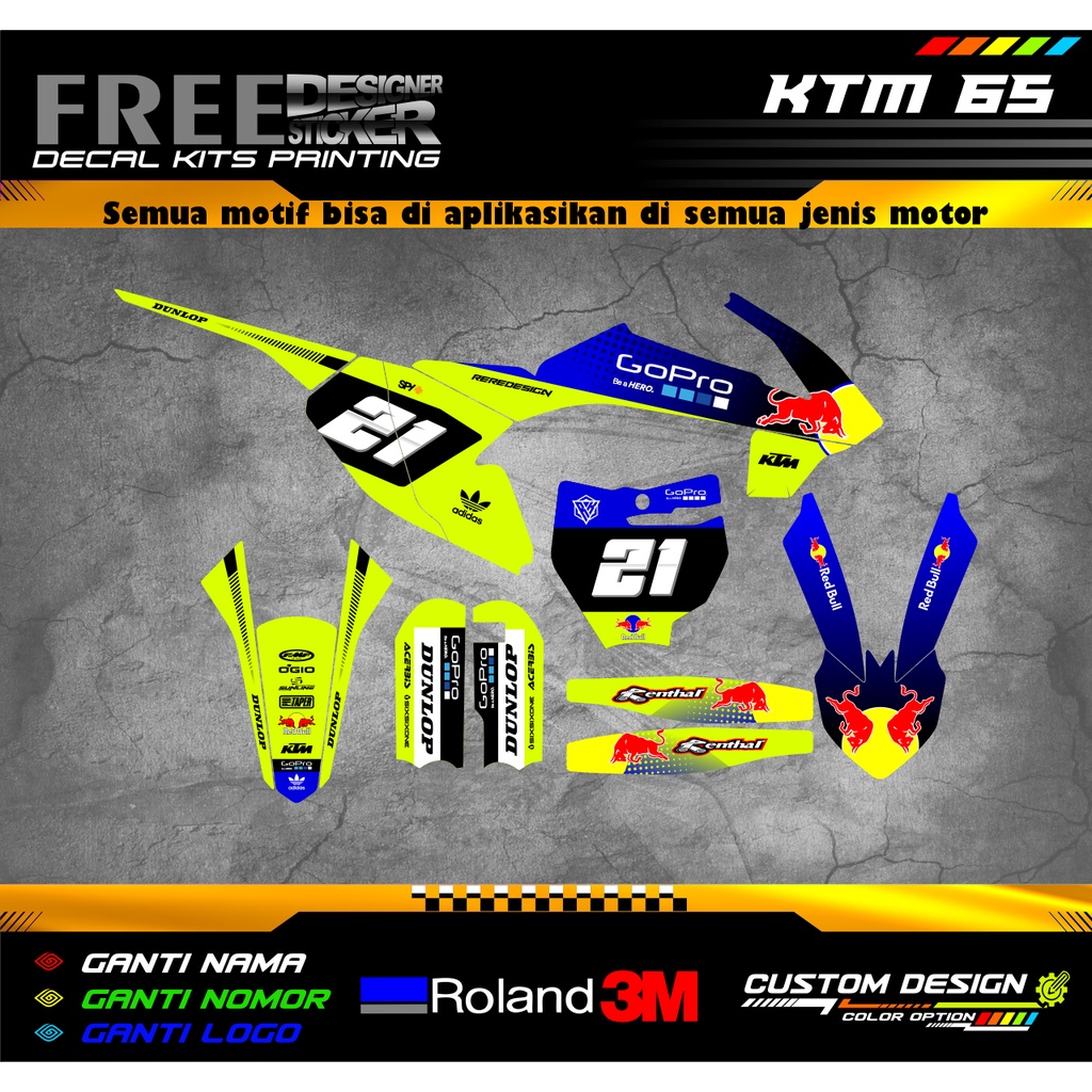 Decal Sticker Motor KTM 65 CC Custom Design