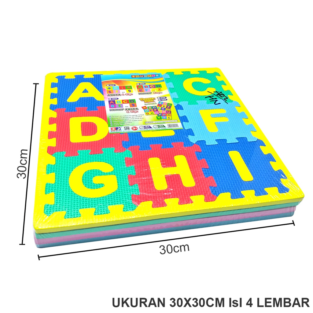 Mainan Edukasi Spon Puzzle Huruf &amp; Angka 30cm MATRAS EDUMAT