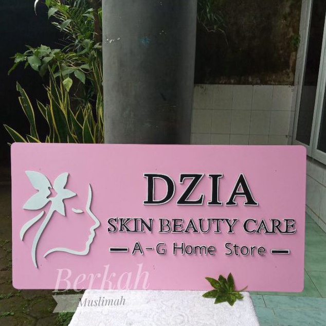 Indoor 80x40/Papan Nama Mdf toko butik kafe tempat usaha/tambahan tempat lampu/plang dzia 8 kg