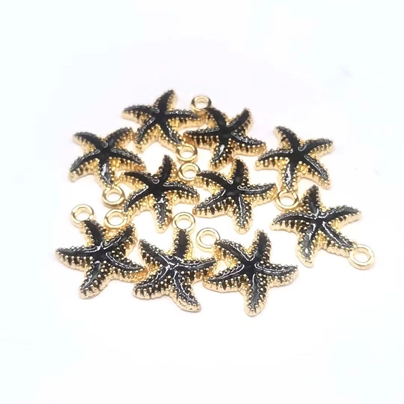 10pcs Liontin Enamel Bentuk Bintang Laut Kerang Untuk Aksesoris Perhiasan Gelang Kalung