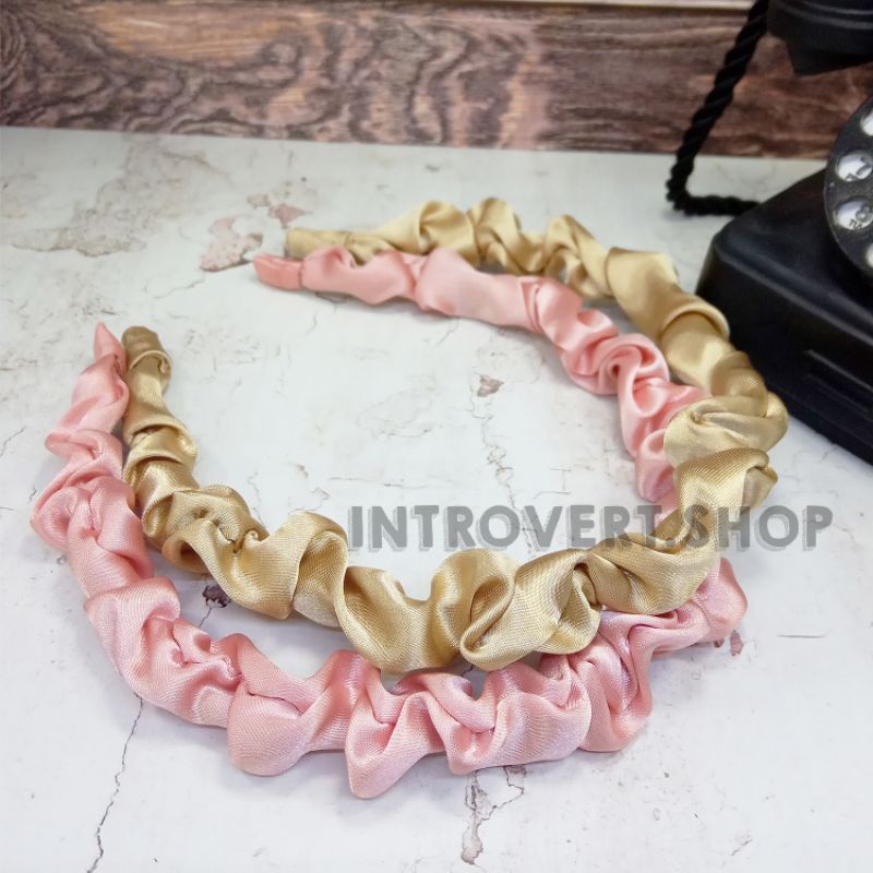 Jual Bando Korea Kerut Scrunchie Headband Bando Aesthetic Bendo Cute Shopee Indonesia 