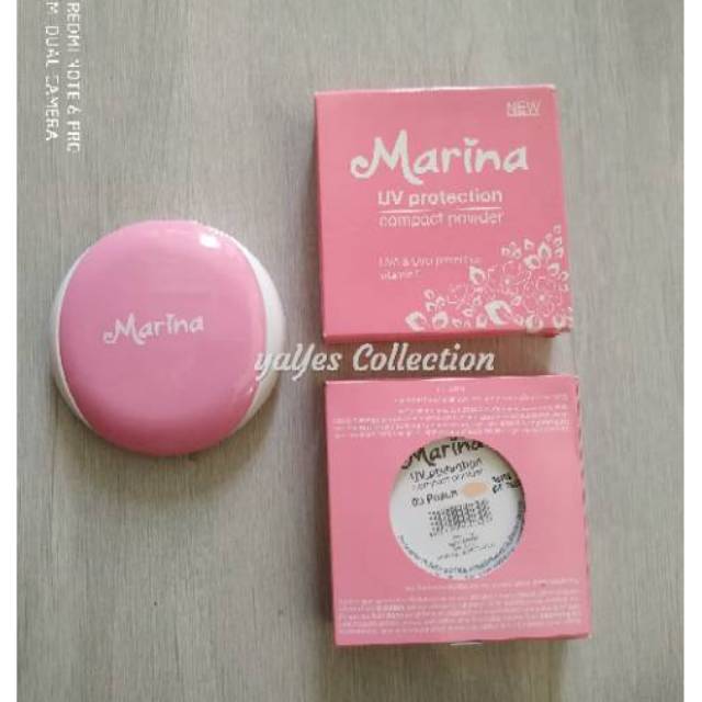 Marina Compact PADAT 12 g bedak Loose Powder Tabur remaja uv protection olive peach ivory Natural tempat