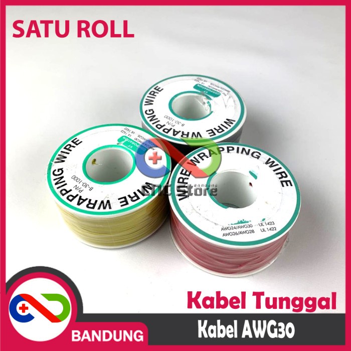 KABEL JUMPER TUNGGAL AWG30 RED FOR BREADBOARD PER SATU ROLL