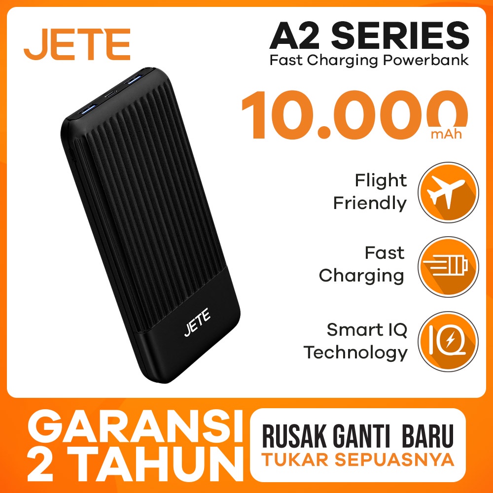 Powerbank 10000 MaH  Fast Charging JETE A2 - Garansi Resmi  25 Bulan