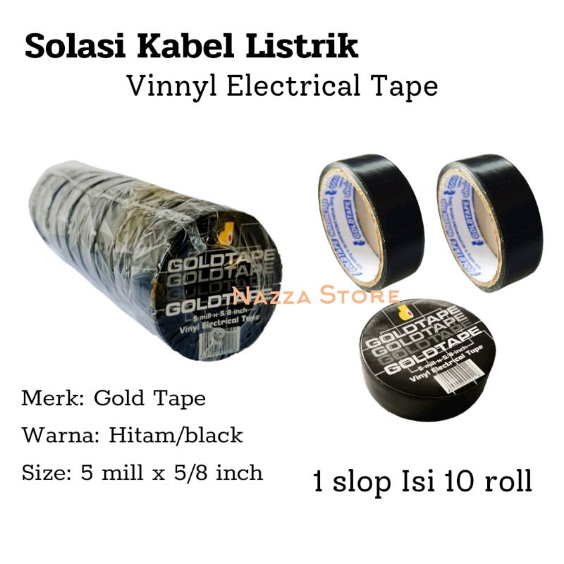 Gold Tape Solasi Kabel Listrik 1 roll