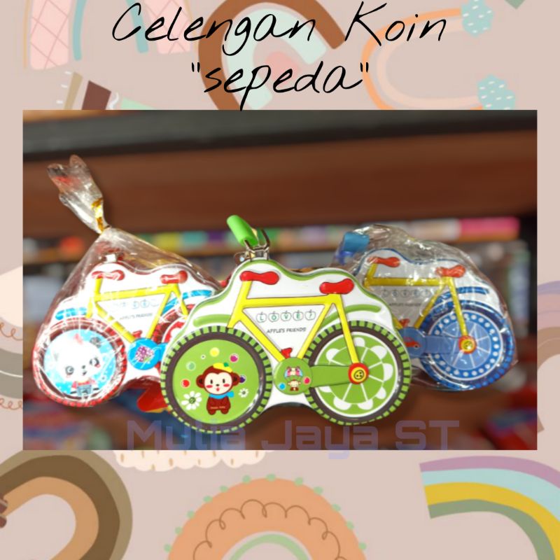 celengan koin / coin bank / celengan unik / celengan karakter sepeda