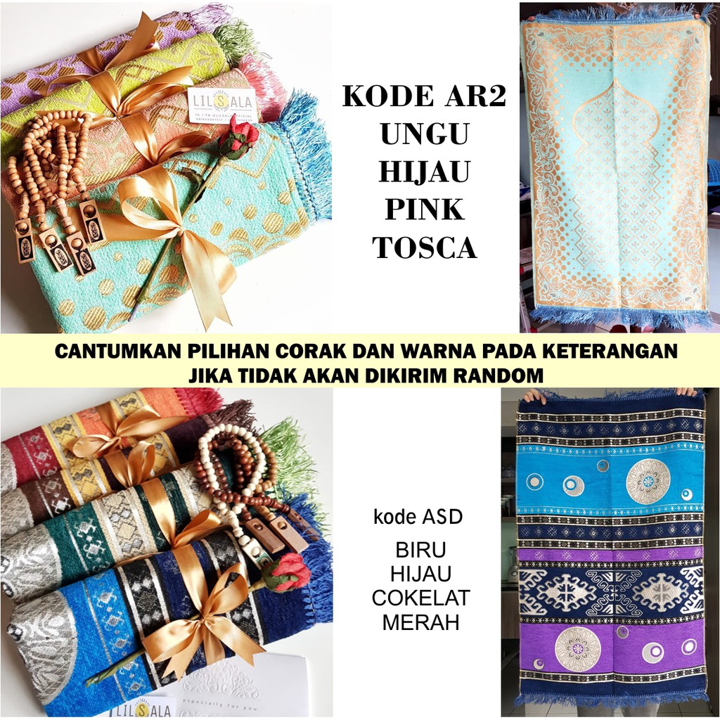 [TARMTQ] SAJADAH TURKI MIX AL QURAN SAKU FREE TASBIH KAYU PACKING TILE SERUT TAHLILAN TAHLIL AQIQAH