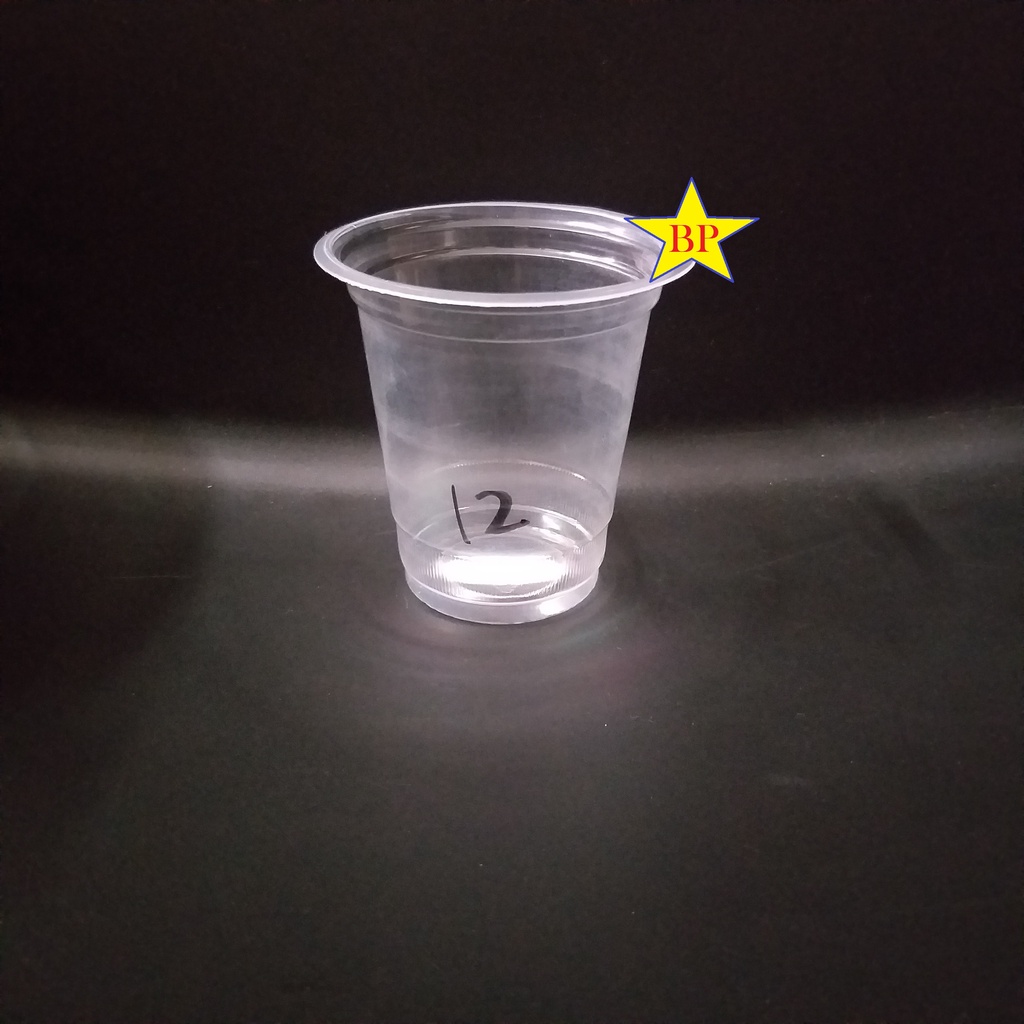 Kaloona.Shop Gelas Plastik Bening 10 Oz - 16 Oz/ Gelas Plastik Popice