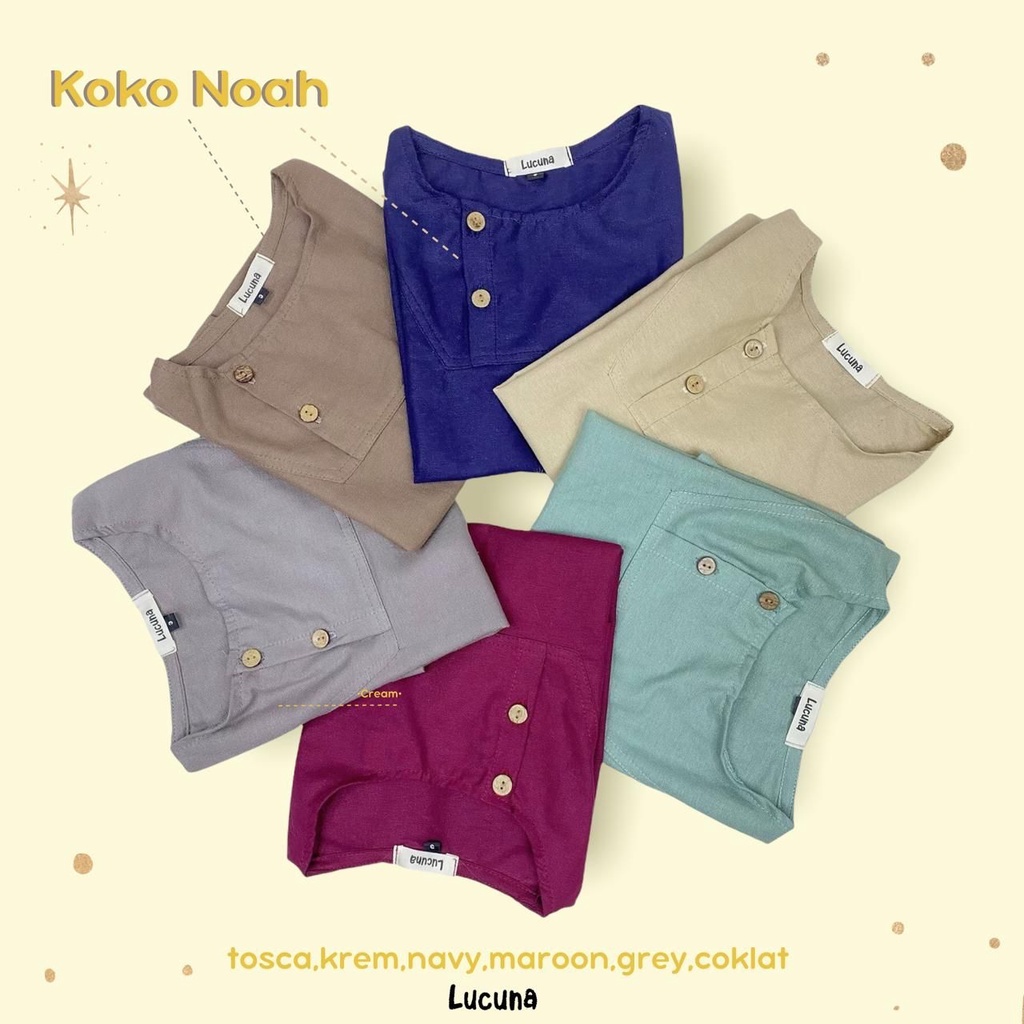 PROMO 7.7 BAJU KOKO NOAH KOKO ANAK 1-5 TAHUN PAKAIAN MUSLIM BAJU LEBARAN ANAK LUCUNAA BY ORI SMILEE BAJU LEBARAN ANAK