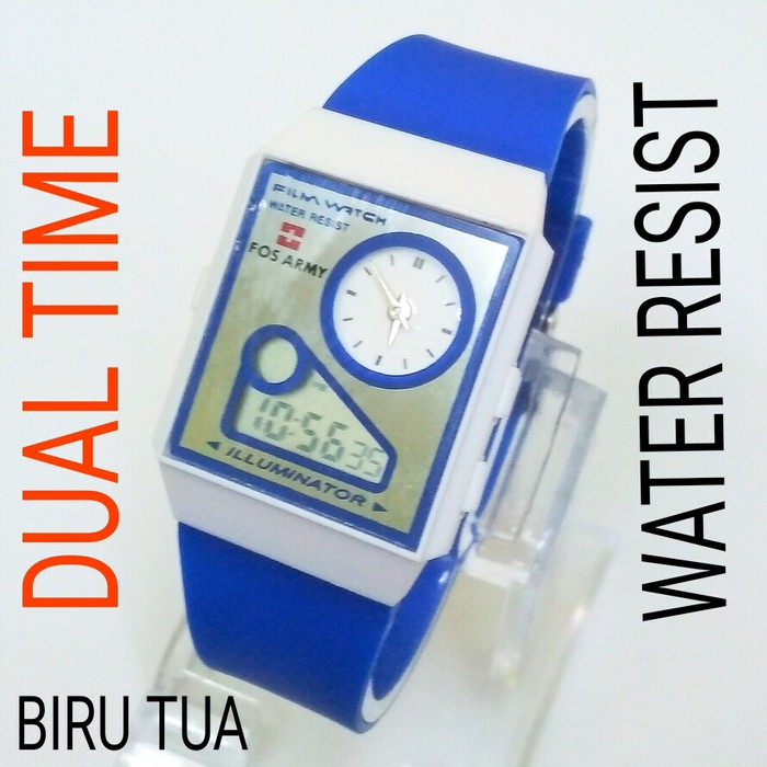 Jam Tangan Dual Time Fos Army Swiss