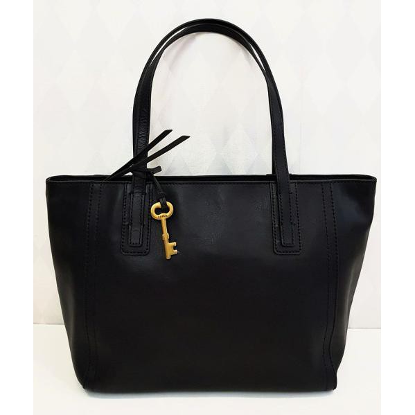 TERLARIS Fossil Emma Tote Black Leather. Tas FosSil Original | Tote Bag