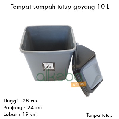 Tong sampah/ Tempat sampah tutup goyang 10 Ltr