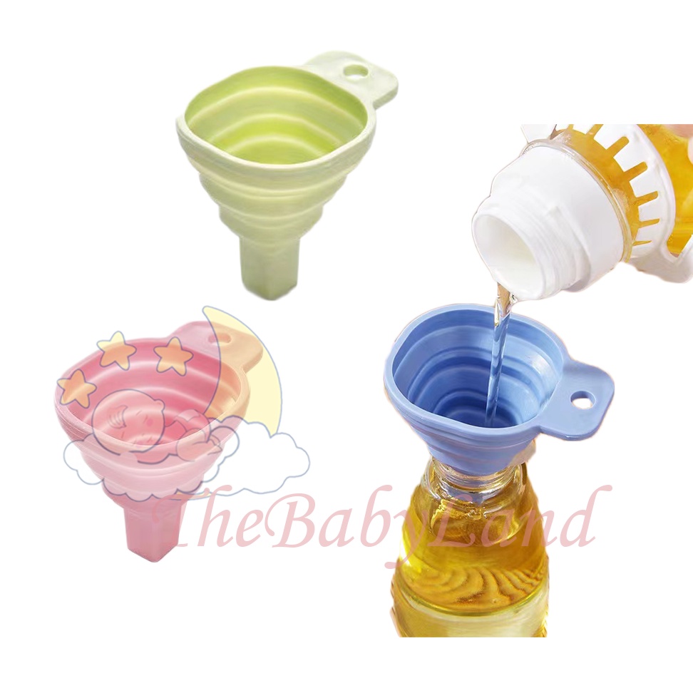 [1KG 65PCS] Babyland Corong Silikon Air Minyak Lipat Portable Plastik Silikon