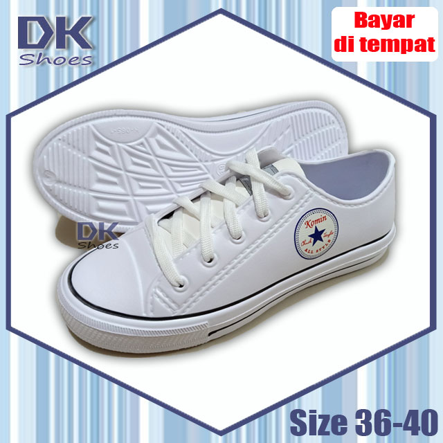 Sepatu Karet Komin 36-39 / Sepatu Wanita / Sepatu Sneakers Kets Putih Wanita