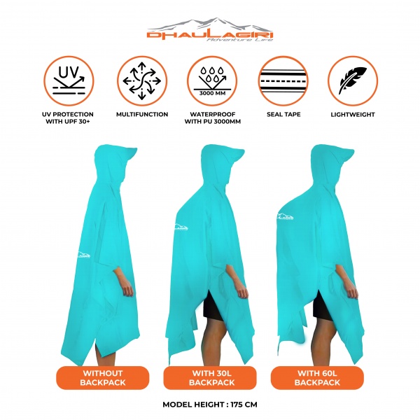 Dhaulagiri Jas Hujan 3 in 1/ Poncho Multifungsi Waterproof Berkualitas Murah