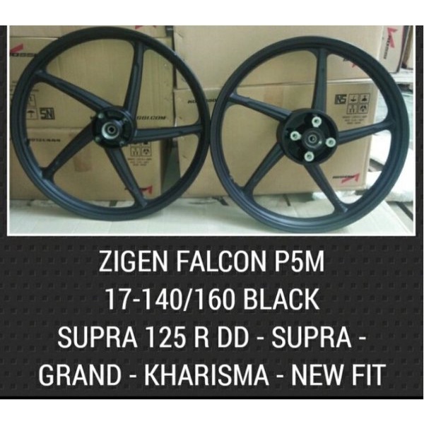 Velg Bintang Motor Merk Rossy Tipe Zigen Falcon Ukuran 140/160 Ring 17 Motor Supra X 125 Kharisma Do