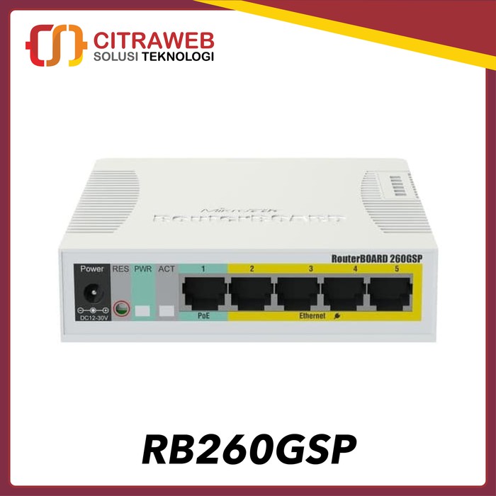 Mikrotik RB260GSP | RB 260 GSP Switch Gigabit 5 Port POE