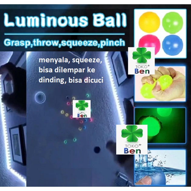 Stress Ball Luminous/Bola terapi/Squeeze Ball