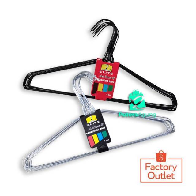 HANGER KAWAT STAINLESS GANTUNGAN  BAJU  ISI  10 PCS HANGER 