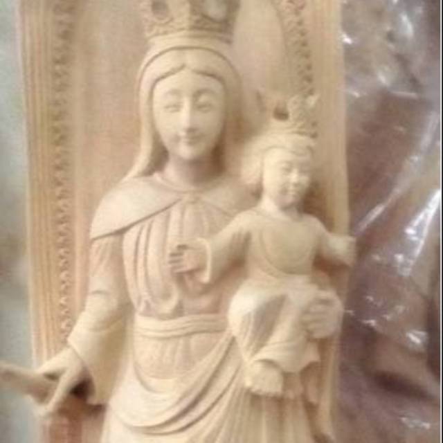 Patung Bunda Maria (Bunda Yesus) Dari Kayu Cendana Asli Harum & Wangi