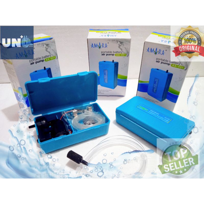 AERATOR / MESIN GELEMBUNG UDARA DC UNTUK MEMANCING MERK Amara AA-001(1Lubang) bonus selang tambahan plus batu aerator
