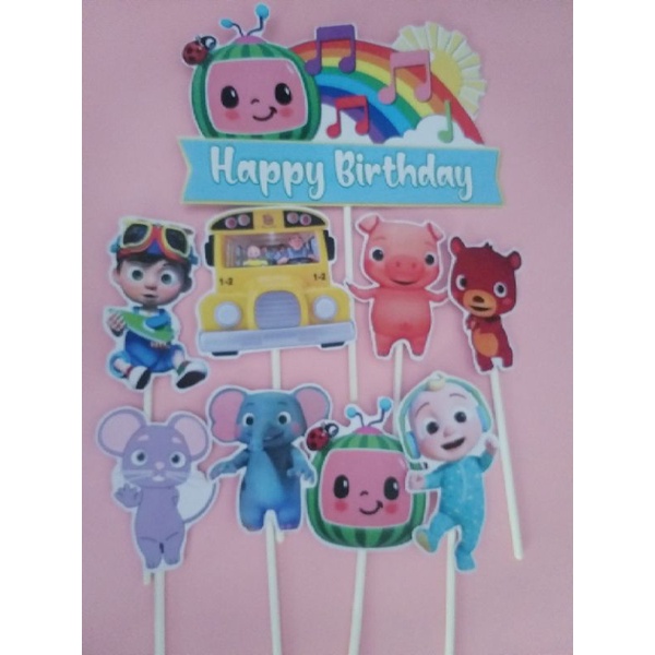 topper cake kararkter cocomelon toper cake karakter kartun topper cake happy birthday