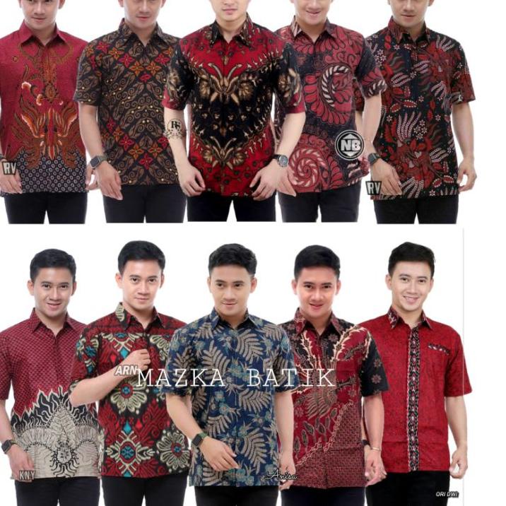 Tidak mahal kemeja batik pria lengan pendek baju batik pria batik kantor seragam kerja ukuran regule