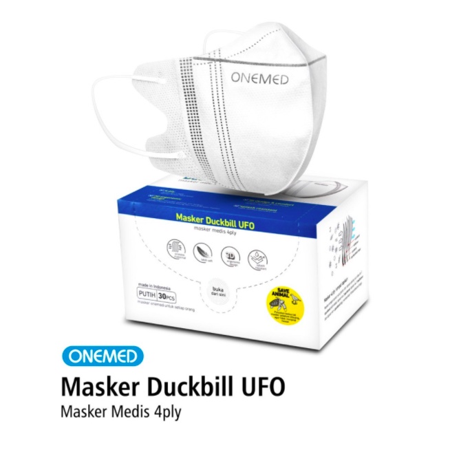 Masker Medis Duckbill UFO 4ply OneMed model Duckbill