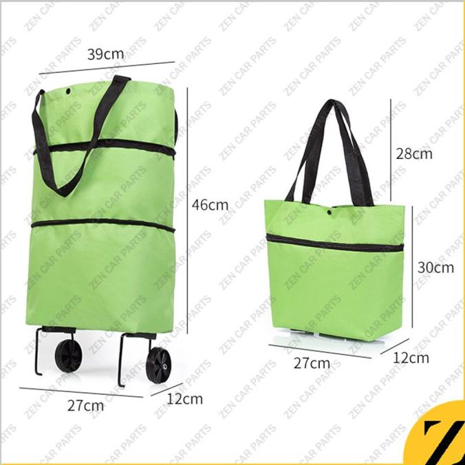 Spesial Tas Belanja Lipat Roda Eco Friendly Besar Jumbo Tebal Portable Import Bagus