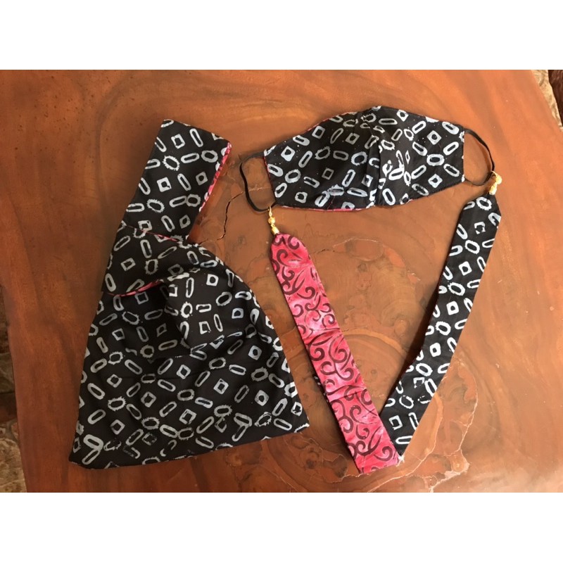 Knot Bag Batik / Knot bag set / Hampers lebaran / Tas Batik Set / Masker Batik