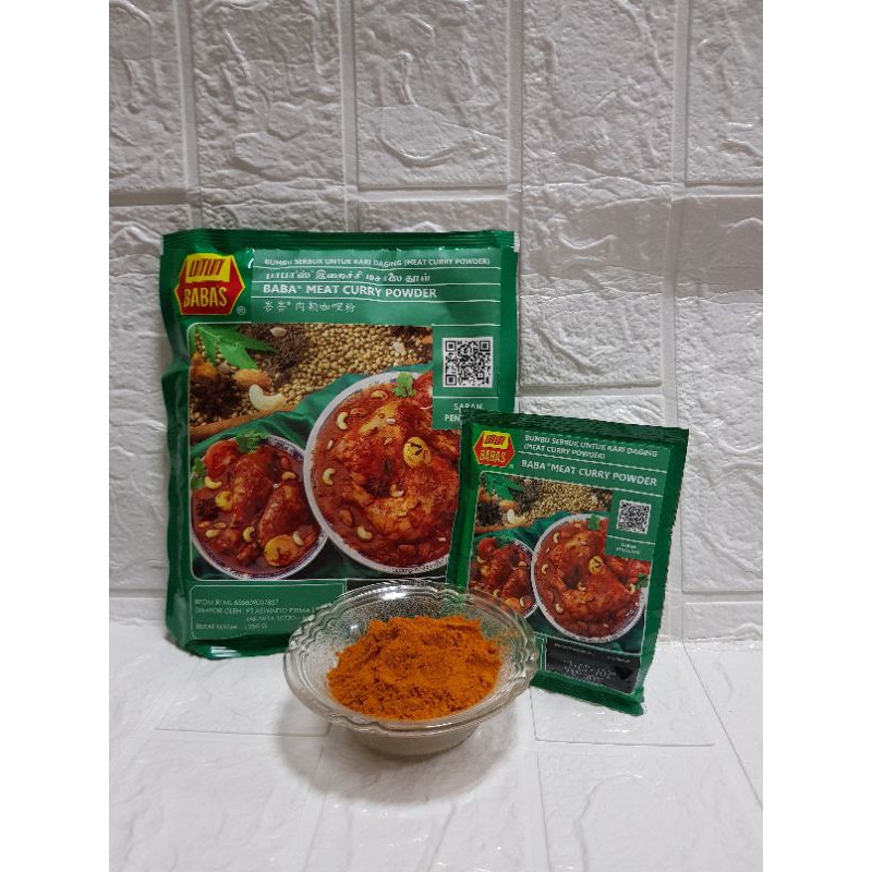 

Bumbu Instan Bubuk Kari Daging/Meat Curry Powder Babas Malaysia 25gr 250gr BPOM Halal
