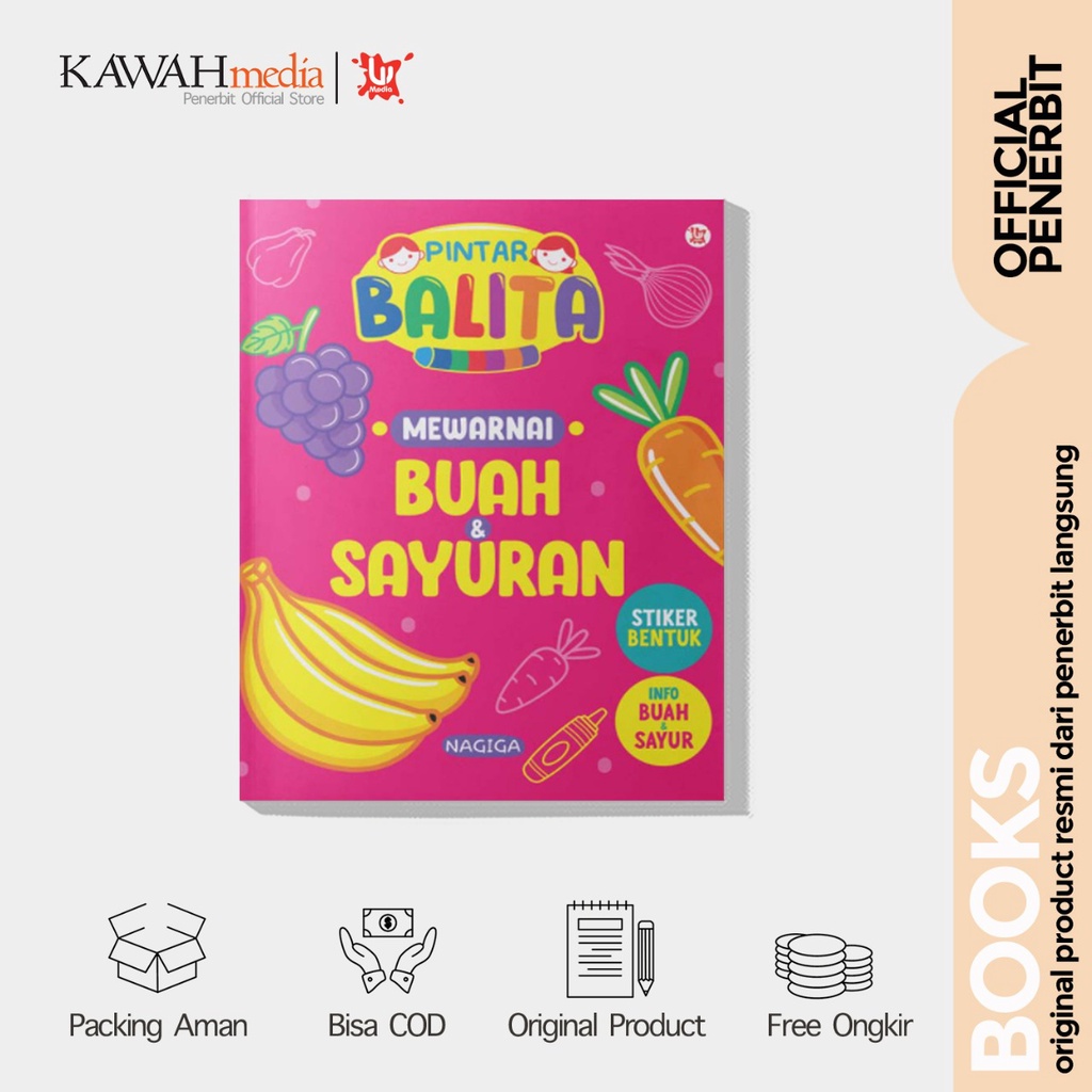 Buku Pintar Balita : Pintar Balita Mewarnai Buah dan Sayur