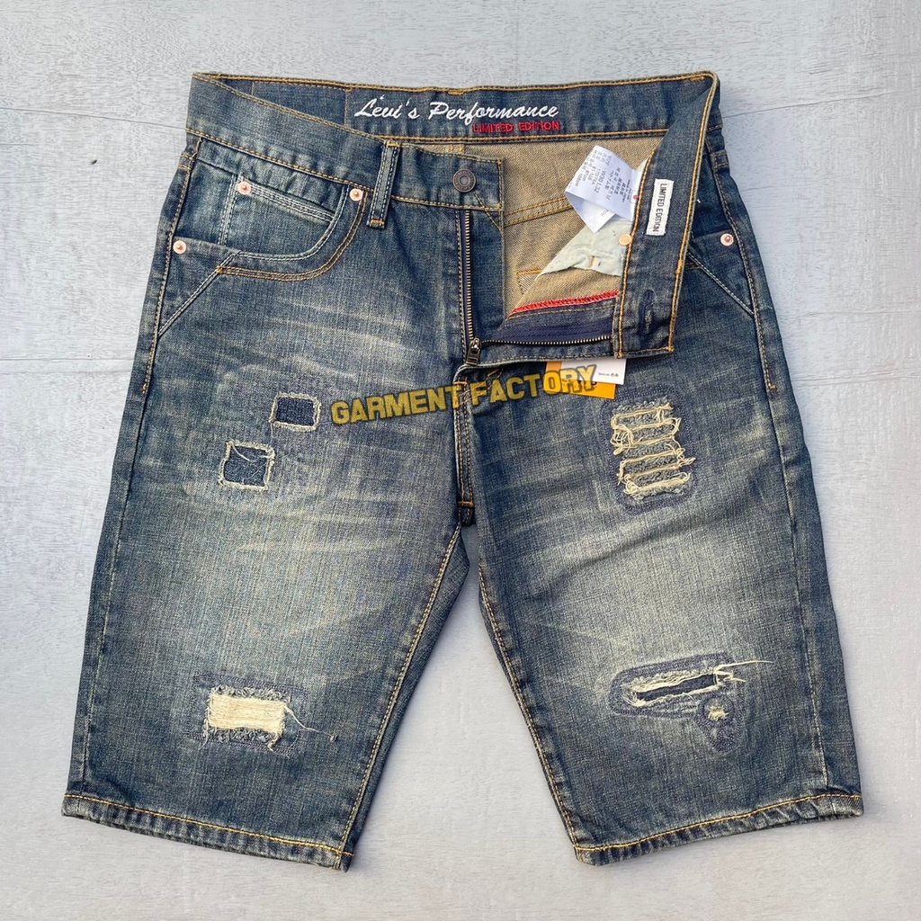 COD/CELANA PENDEK STANDAR LEVIS 505 BORDIR(SOBEK SOBEK/Celana jeans pendek pria/celana pendek levis/