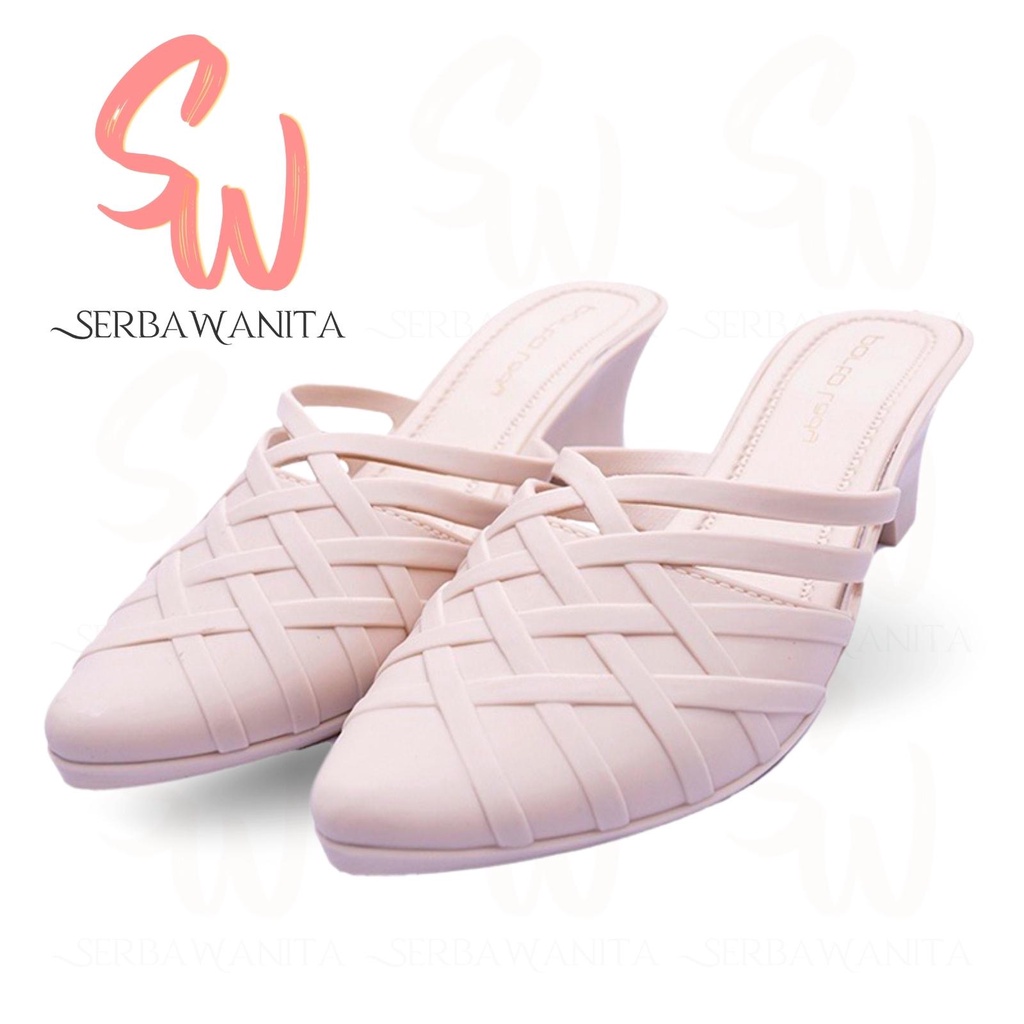 Sepatu Selop Wedges Wanita Korea Terbaru Porto SNT