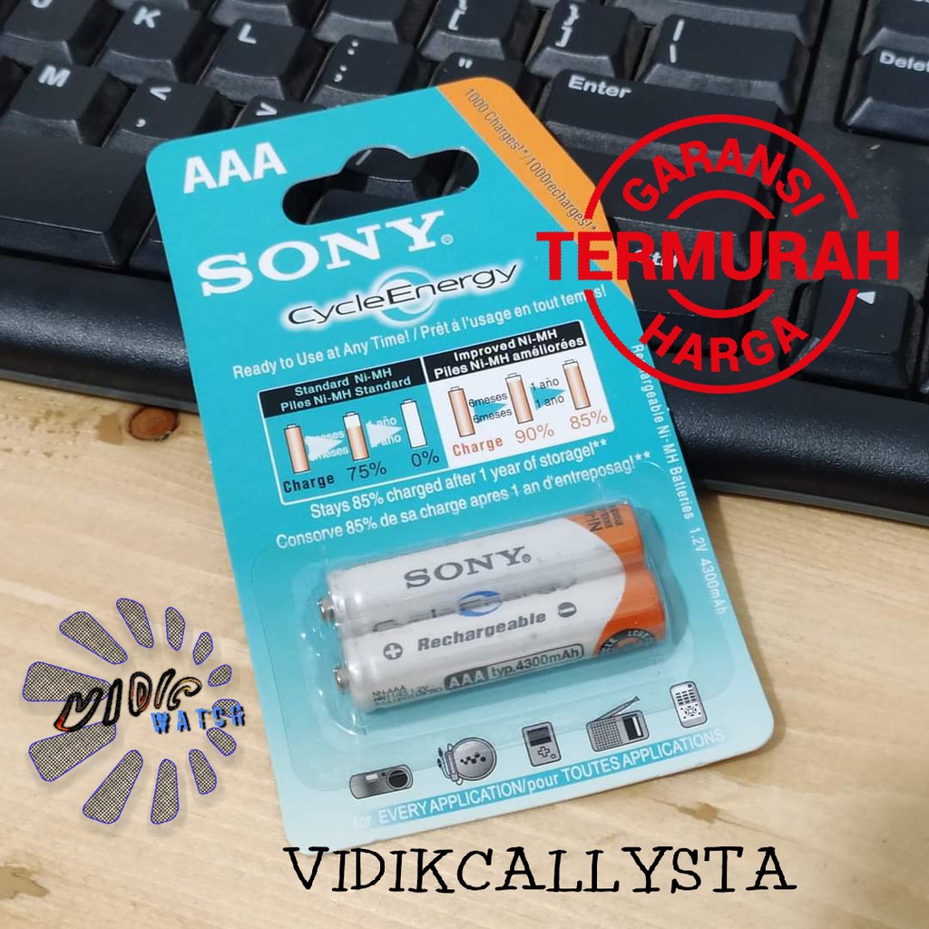 ORIGINAL BATU BATRE BATTERY SONY A3 AAA 4300 mAh ISI 2 CAS BATREI CAS AAA ISI ULANG