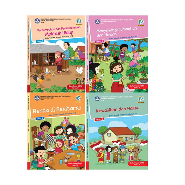 Paket Buku Siswa Kelas 3 Tema 1,2,3,4 (2018)