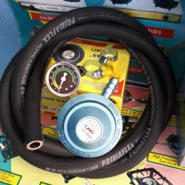 Regulator ZHELGAZ MATIC winngas SLE 888  selang kompor lpg 3 lapis